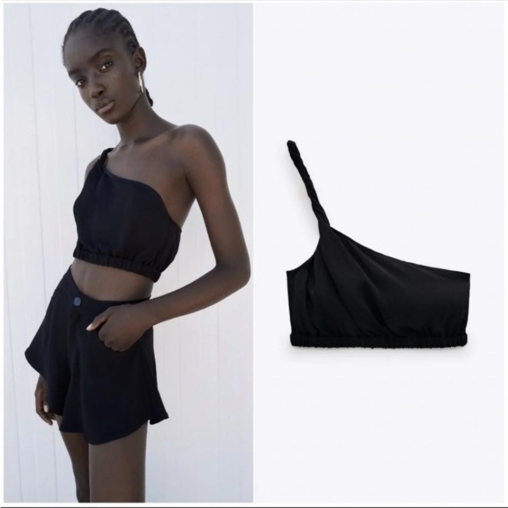 Asymmetric crop top